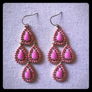Stella & Dot Pink Chandelier Earrings